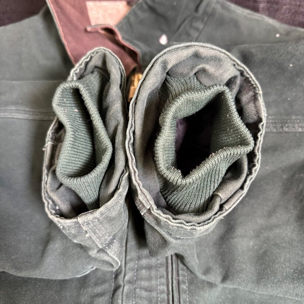 Carhartt C61 SPC Spruce Green Mens 2XL R Sherpa Lined Work Jacket Canvas Chore - Picture 7 of 16
